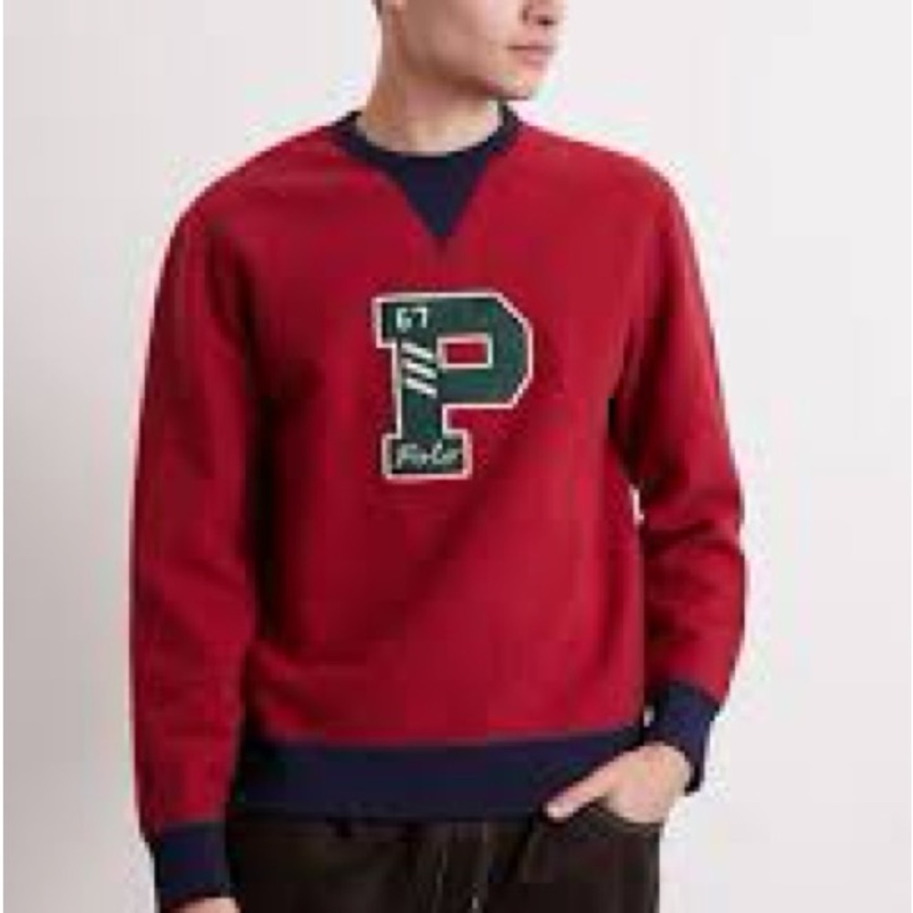 Polo Ralph Lauren Pile Fleece Letterman Sweatshirt Men's XL